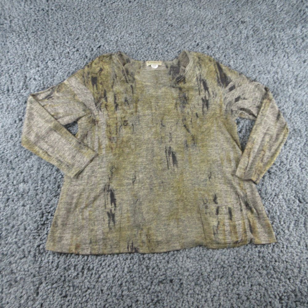 Impulse California Shirt Womens Large Gray Wearable Art 3/4 Sleeve